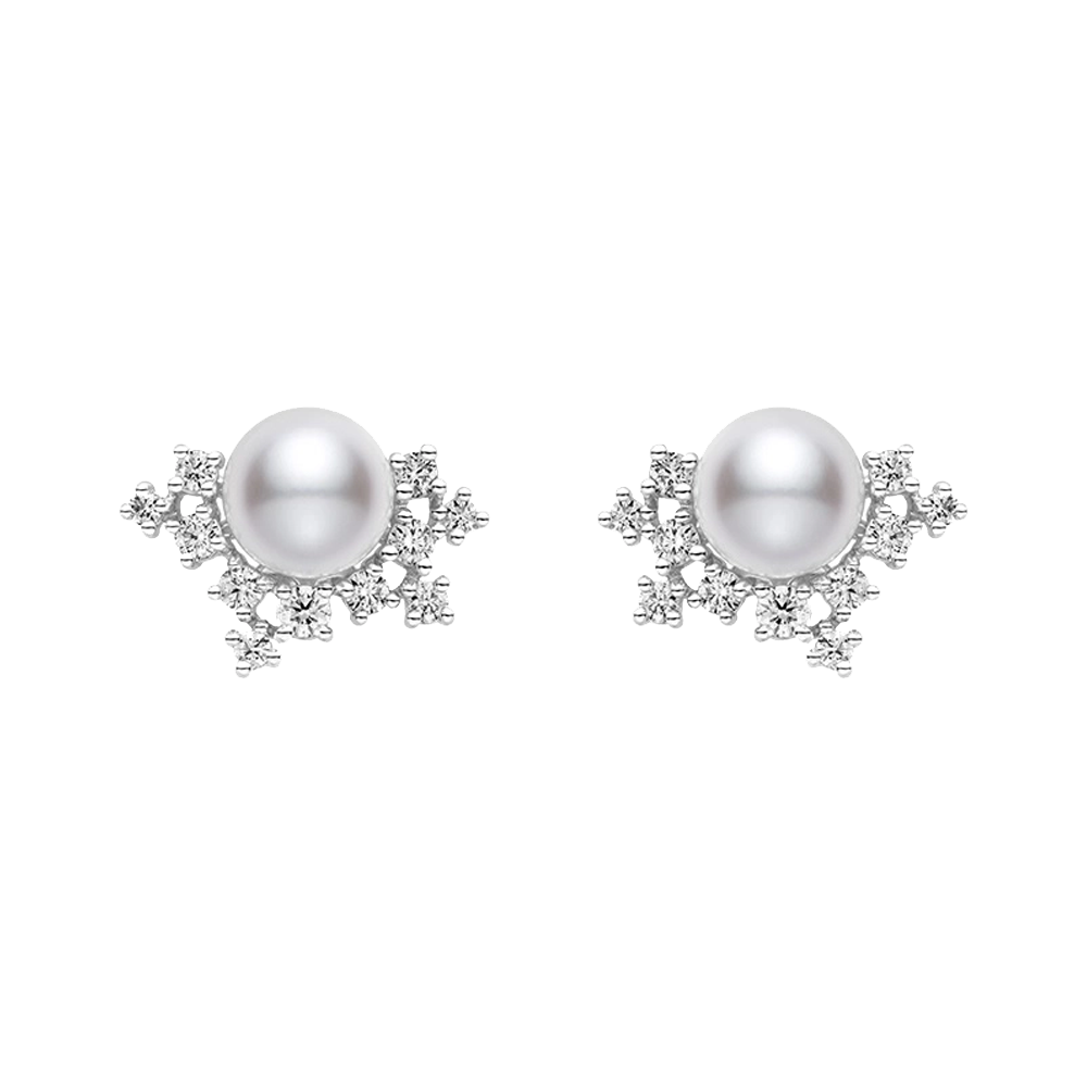 Mikimoto Pearl And Diamond Earrings