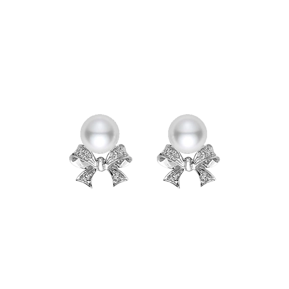 Mikimoto Pearl Bow Earrings