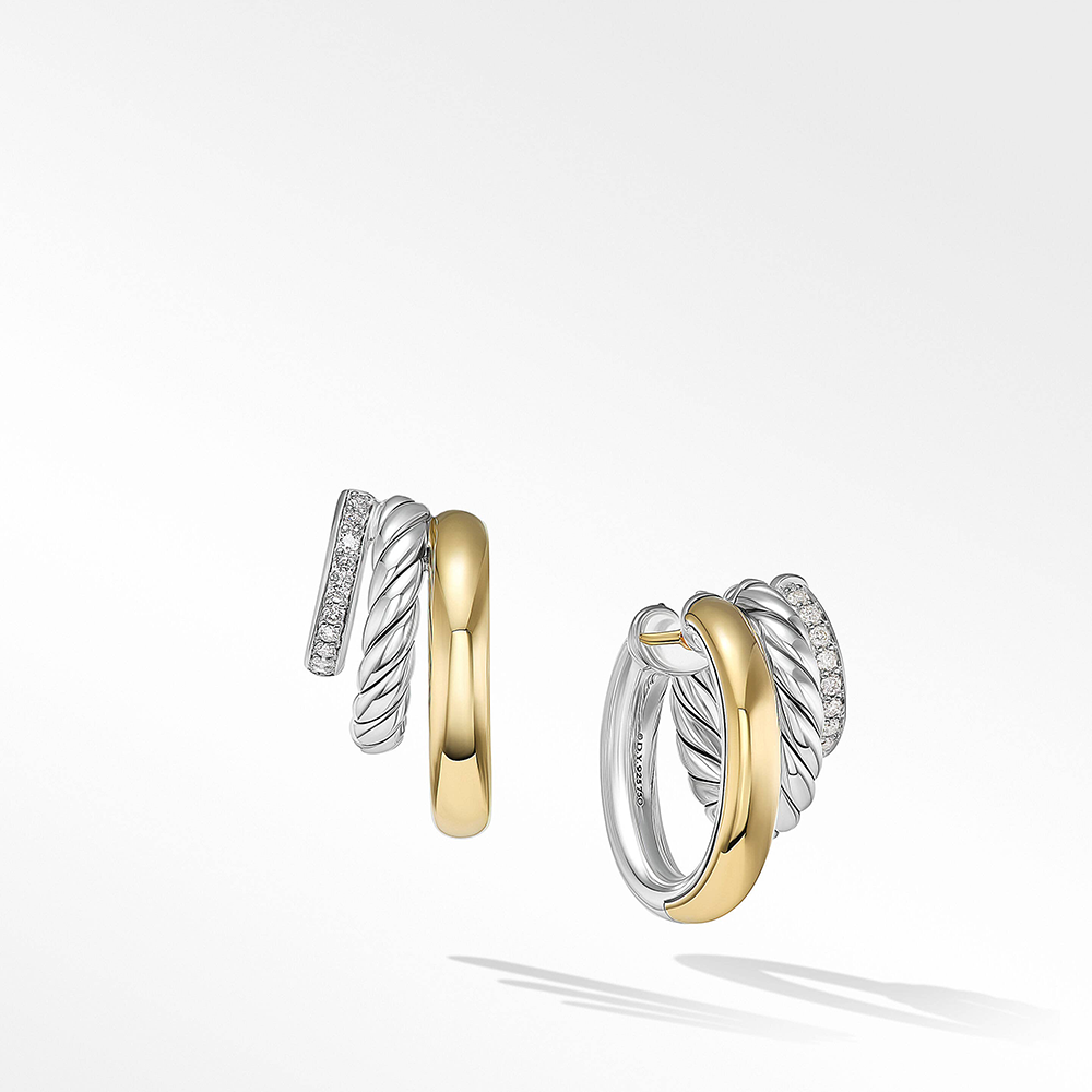 David Yurman DY Mercer Multi Hoop Earrings in Sterling Silver with 18 Lunn s Jewellers