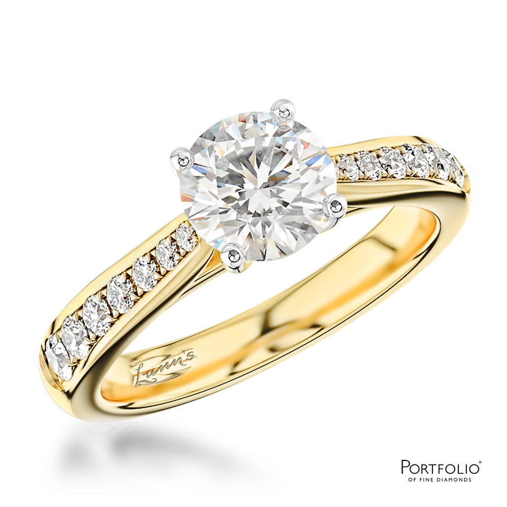 Solitaire 0.70ct H VS2 Diamond Yellow Gold/Platinum Ring