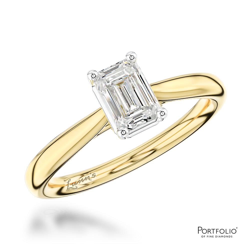 Solitaire 0.80ct G VVS1 Diamond Yellow Gold/Platinum Ring