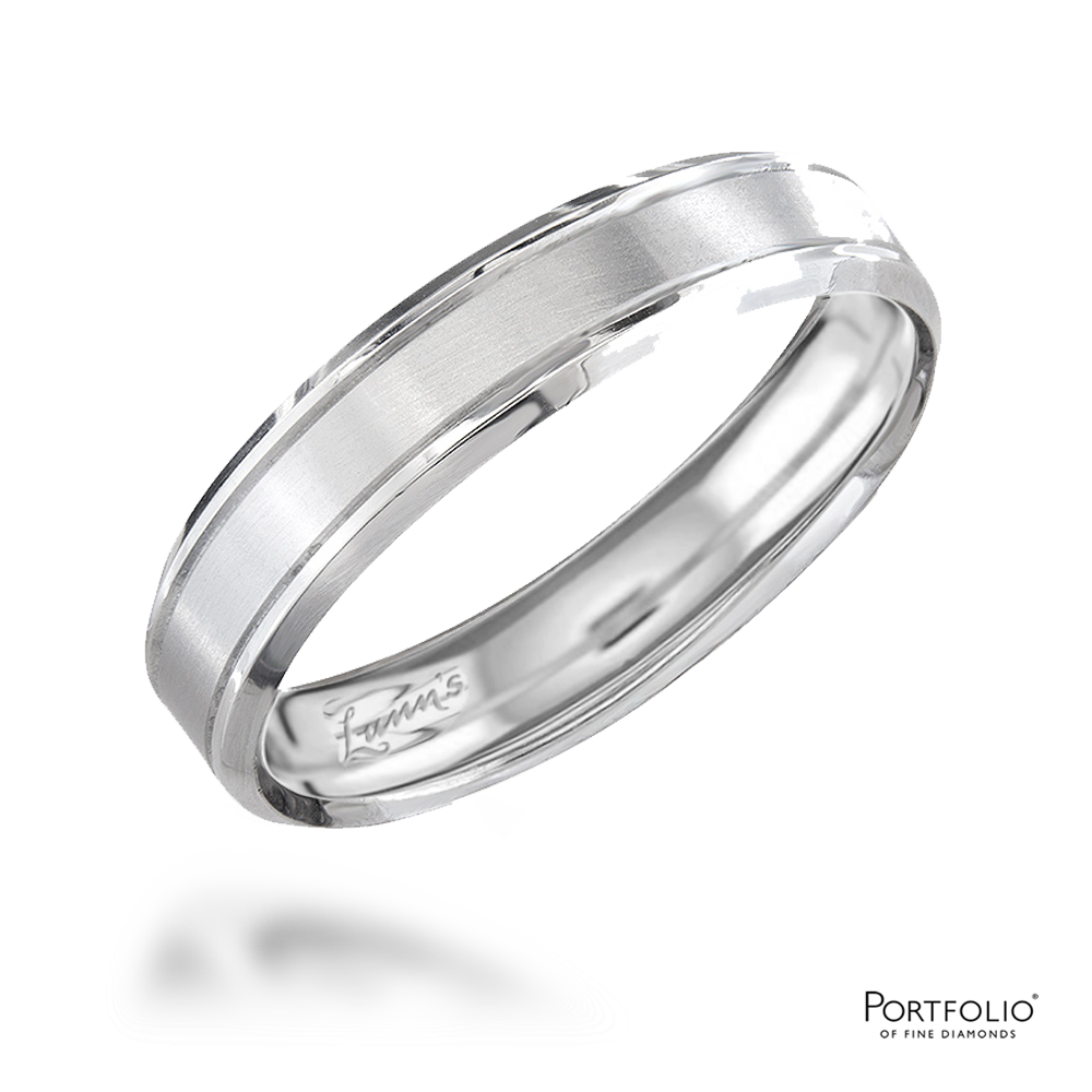 Platinum 5mm Brushed and Polished Wedding Ring – Lunn's Jewellers
