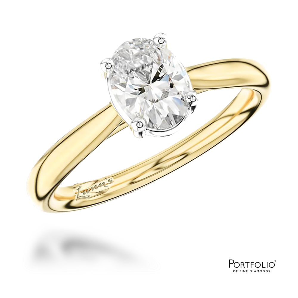Solitaire 1.10ct F SI1 Diamond Yellow Gold/Platinum Ring