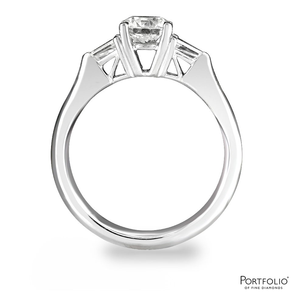 Three Stone 0.50ct H SI2 Diamond Platinum Ring