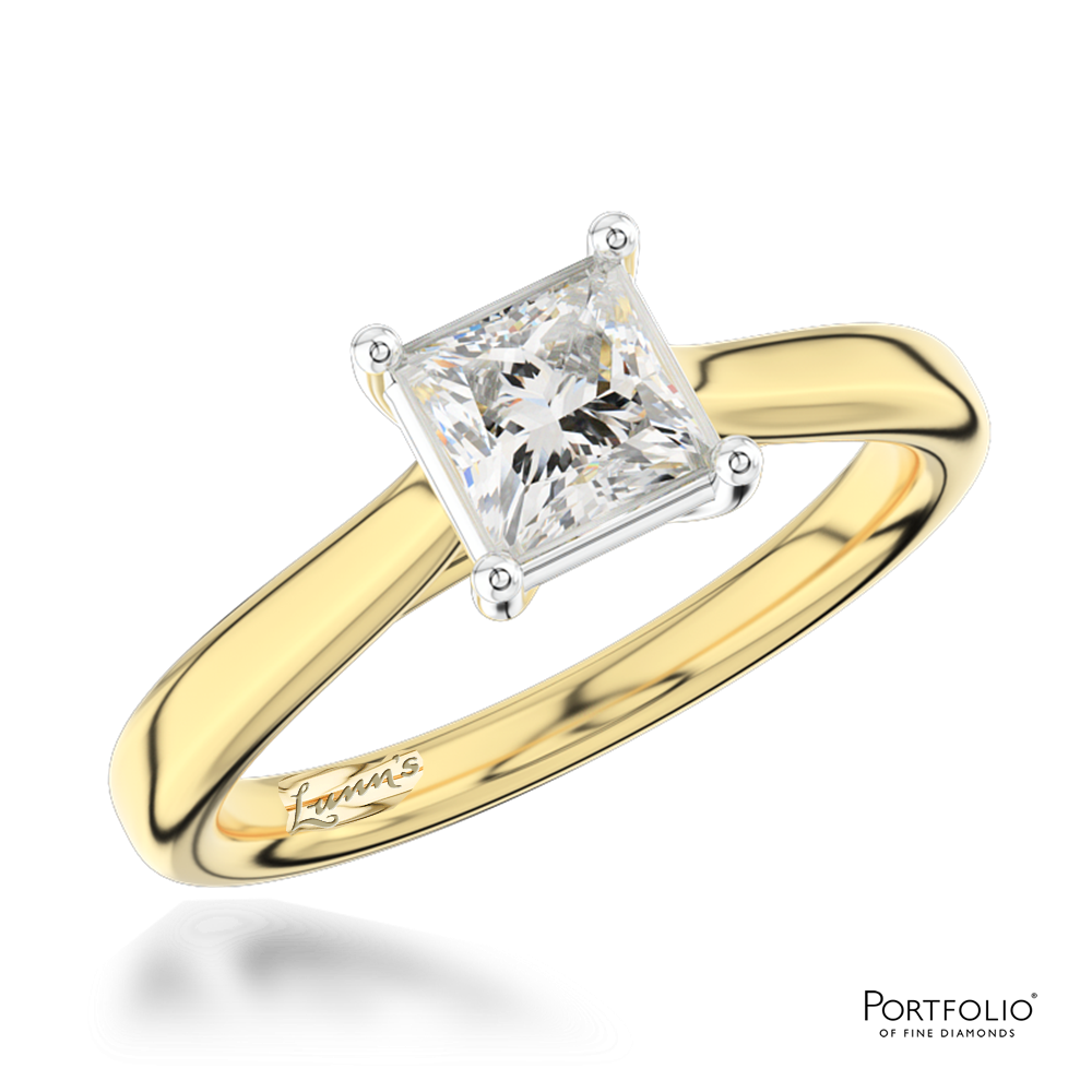Solitaire 0.70ct G SI1 Diamond Yellow Gold/Platinum Ring