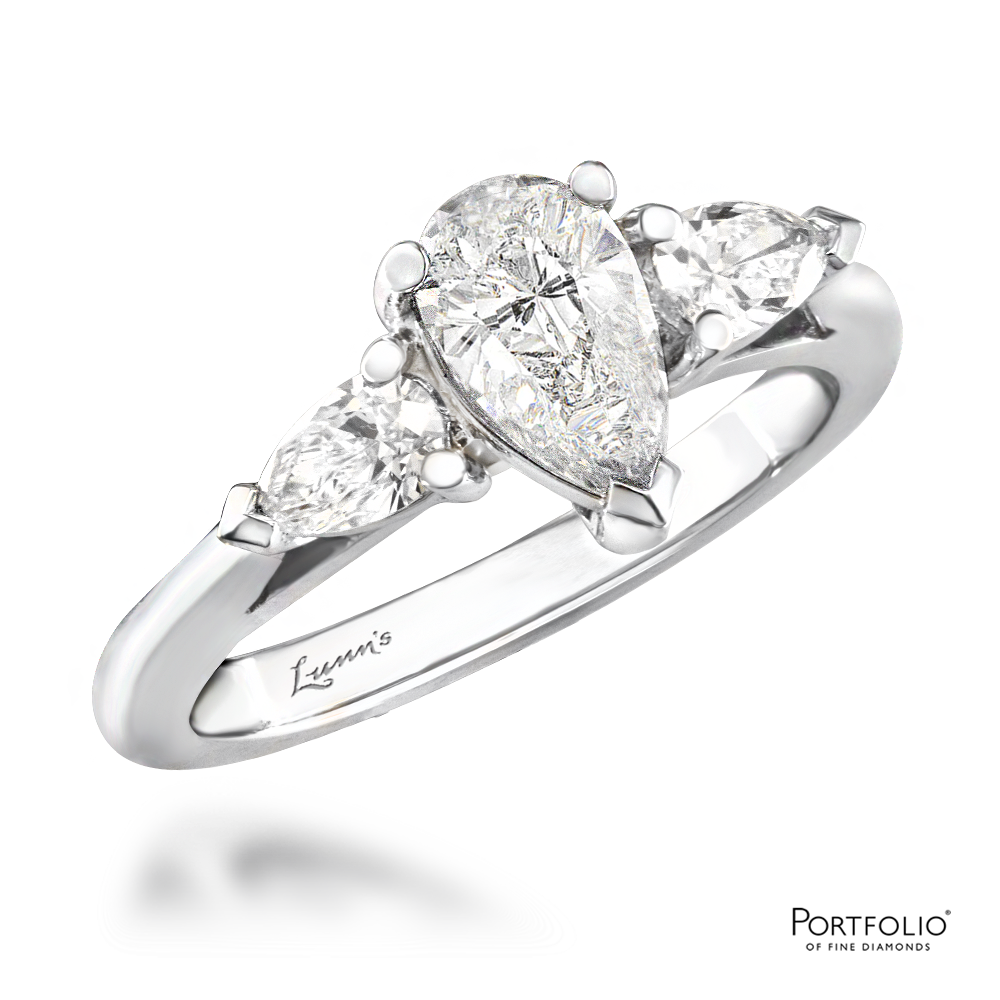 Three Stone 0.72ct F SI1 Diamond Platinum Ring