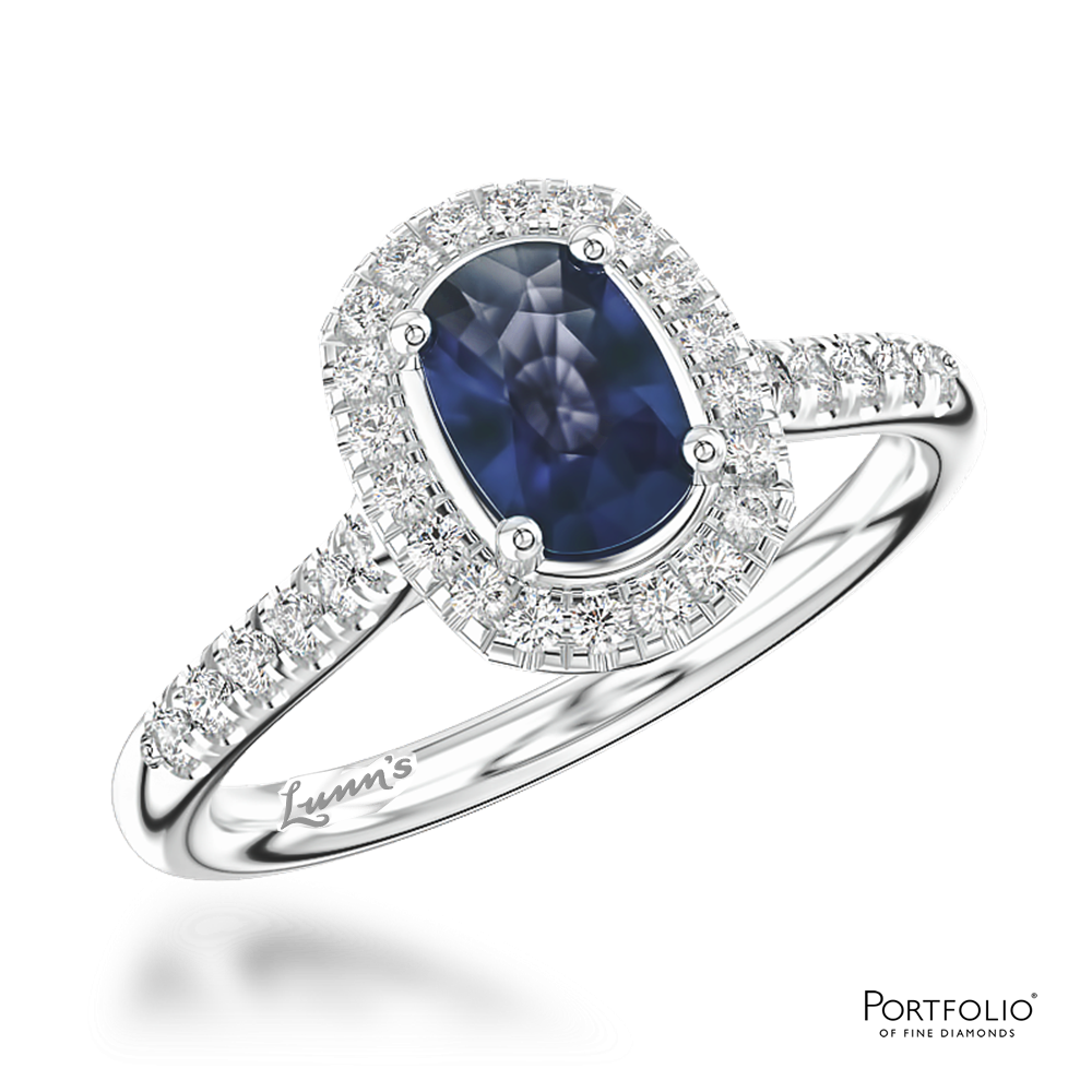 Cluster 1.37ct Sapphire Platinum Ring