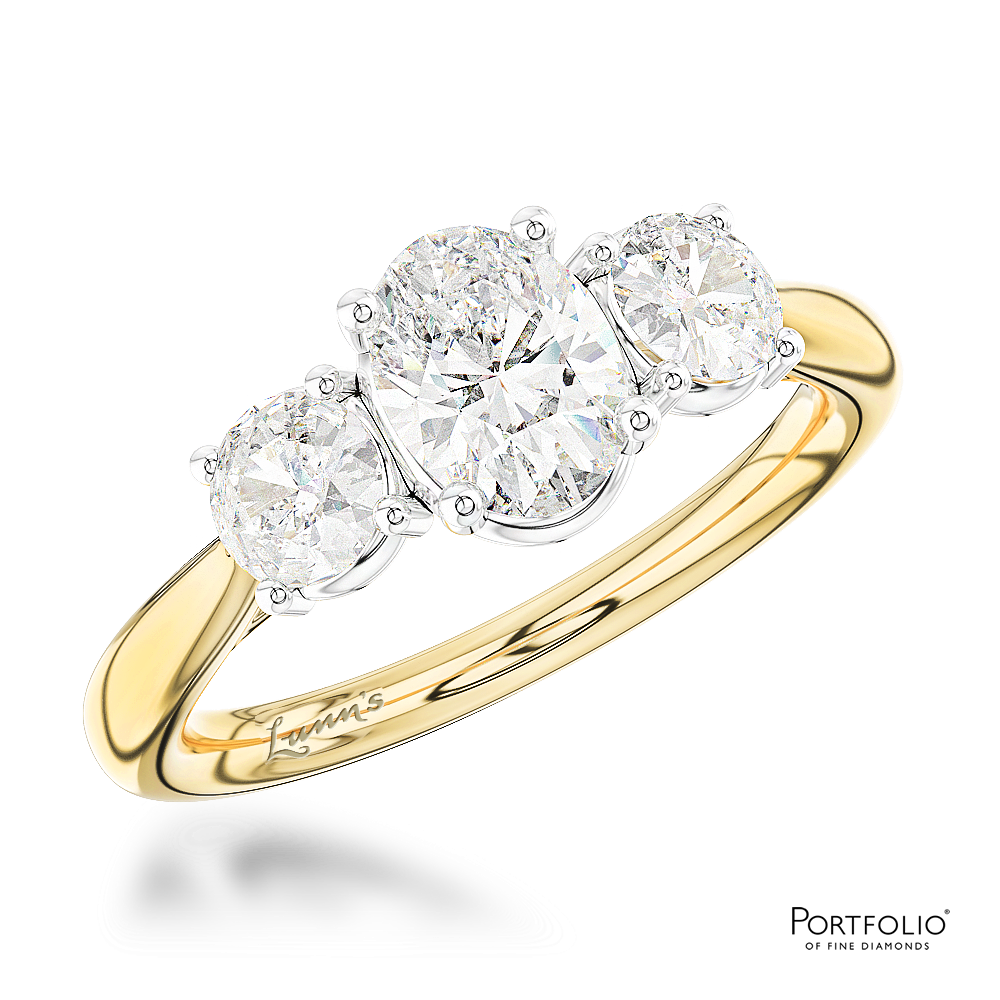 Three Stone 0.72ct G VS2 Diamond Yellow Gold/Platinum Ring