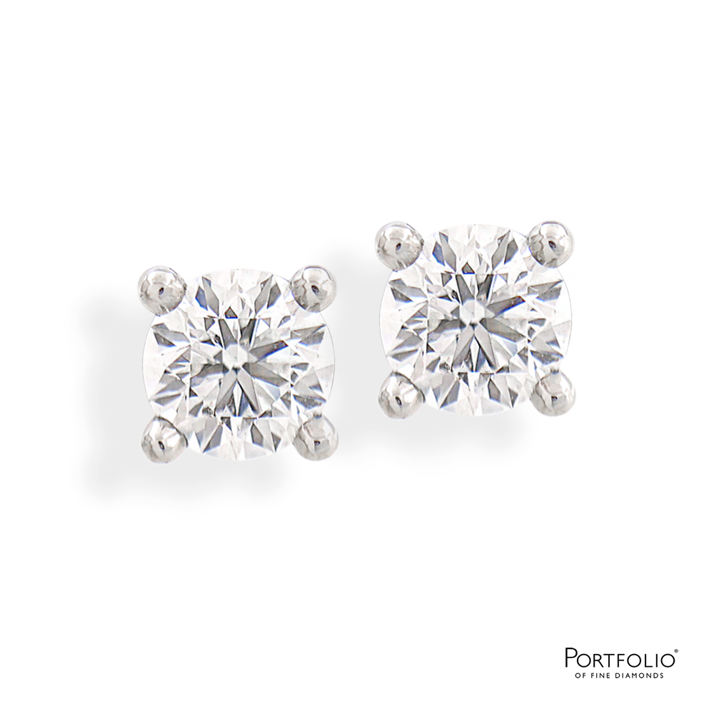 1.20ct F SI1 Diamond Platinum Earrings