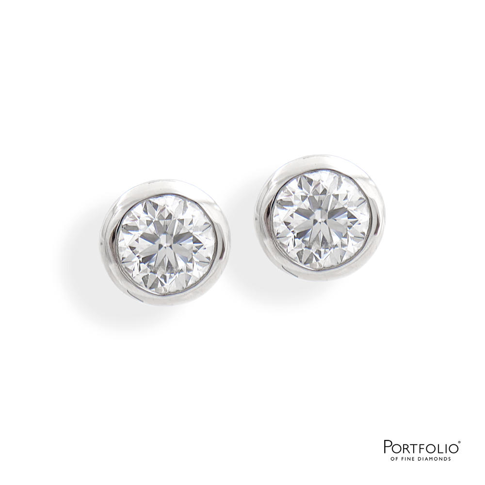 1.20ct D SI1 Diamond Platinum Earrings