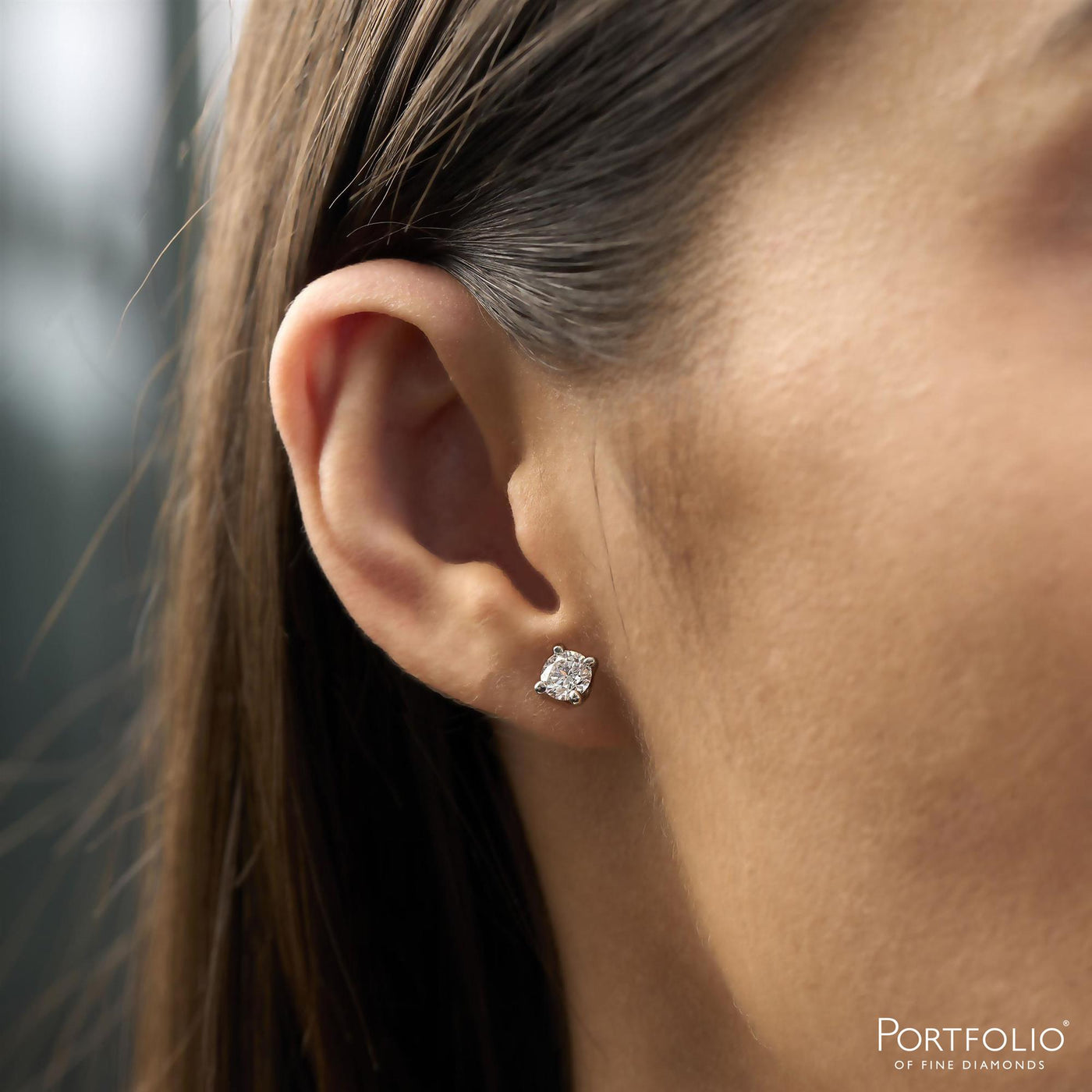 1.20ct F SI1 Diamond Platinum Earrings
