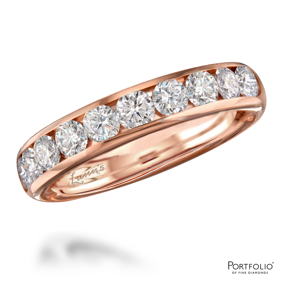 18 Carat Rose Gold and Diamond Eternity Ring Lunn's Jewellers