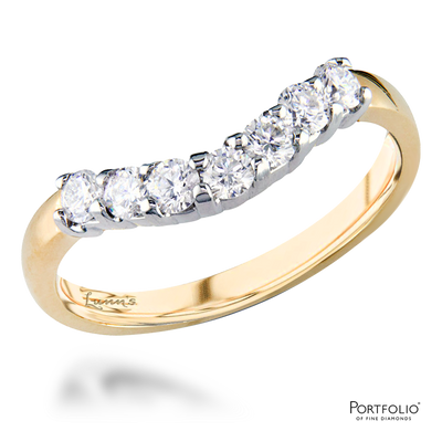 18 Carat Yellow Gold and Diamond Curved Eternity Ring
