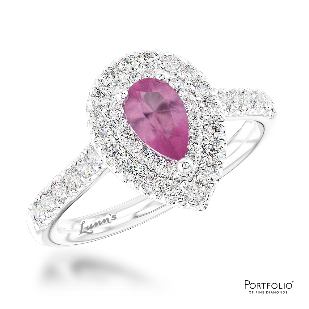 Cluster 0.72ct Pink Sapphire Platinum Ring
