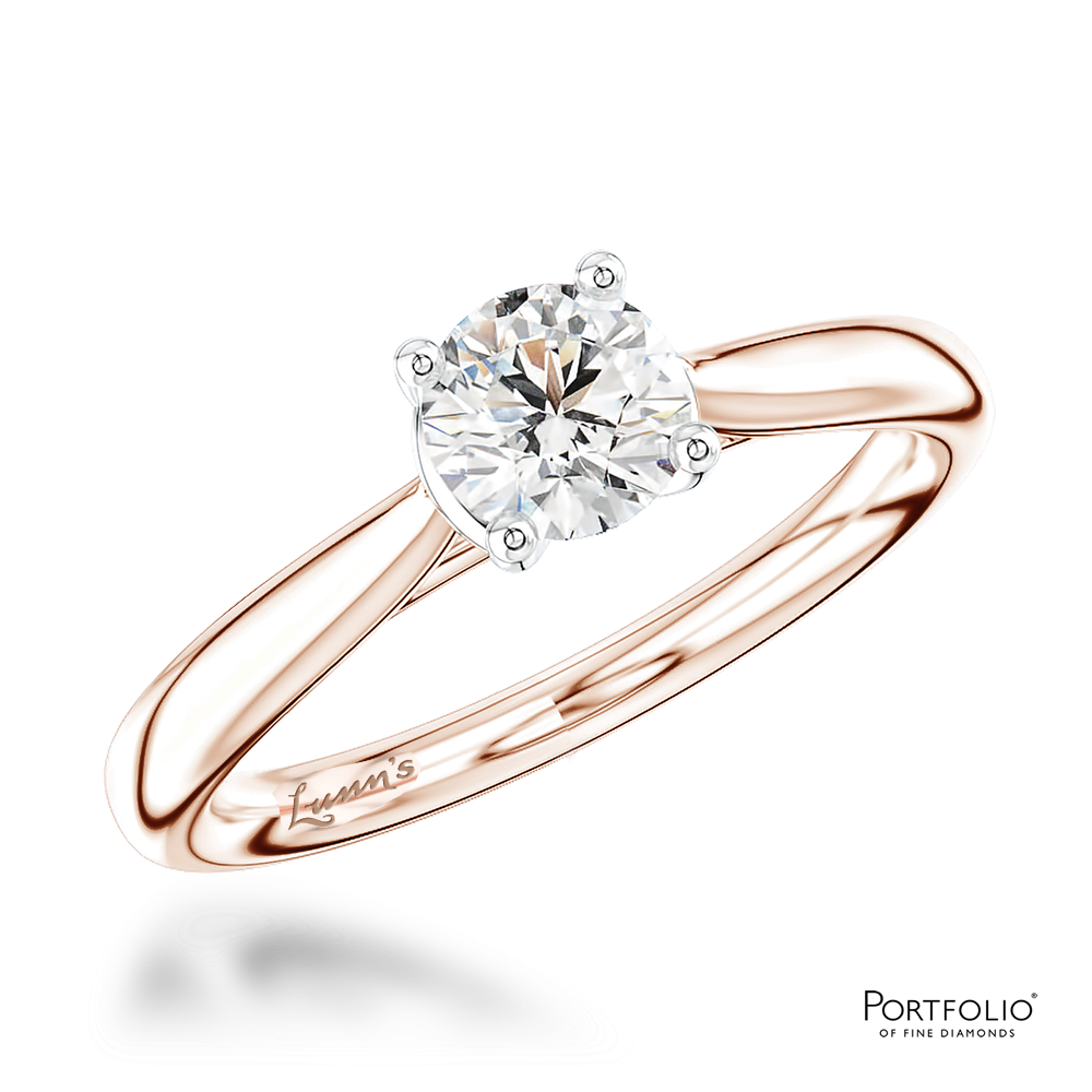 Solitaire 0.50ct E SI1 Diamond Rose Gold/Platinum Ring