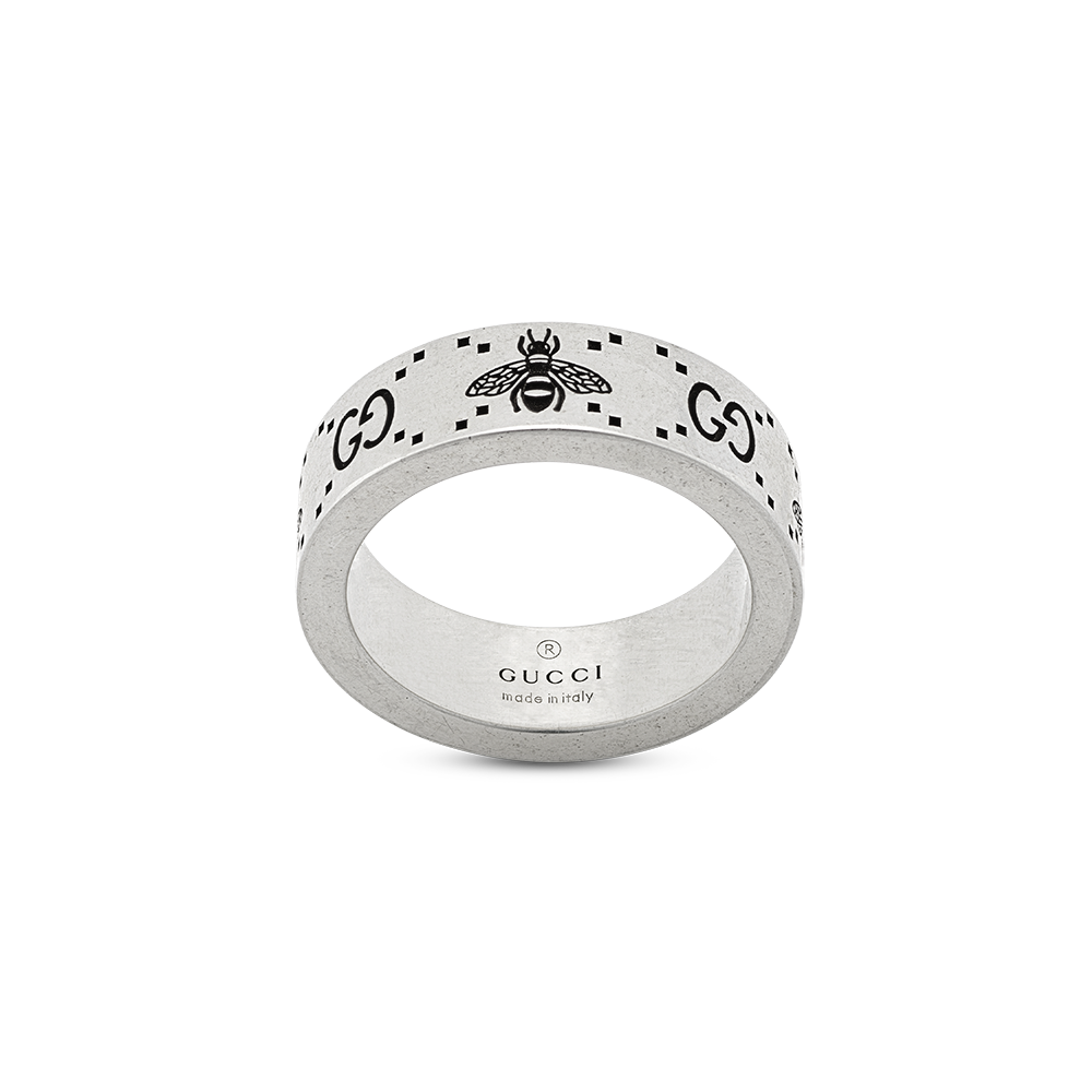 Silver 2025 guccighost ring