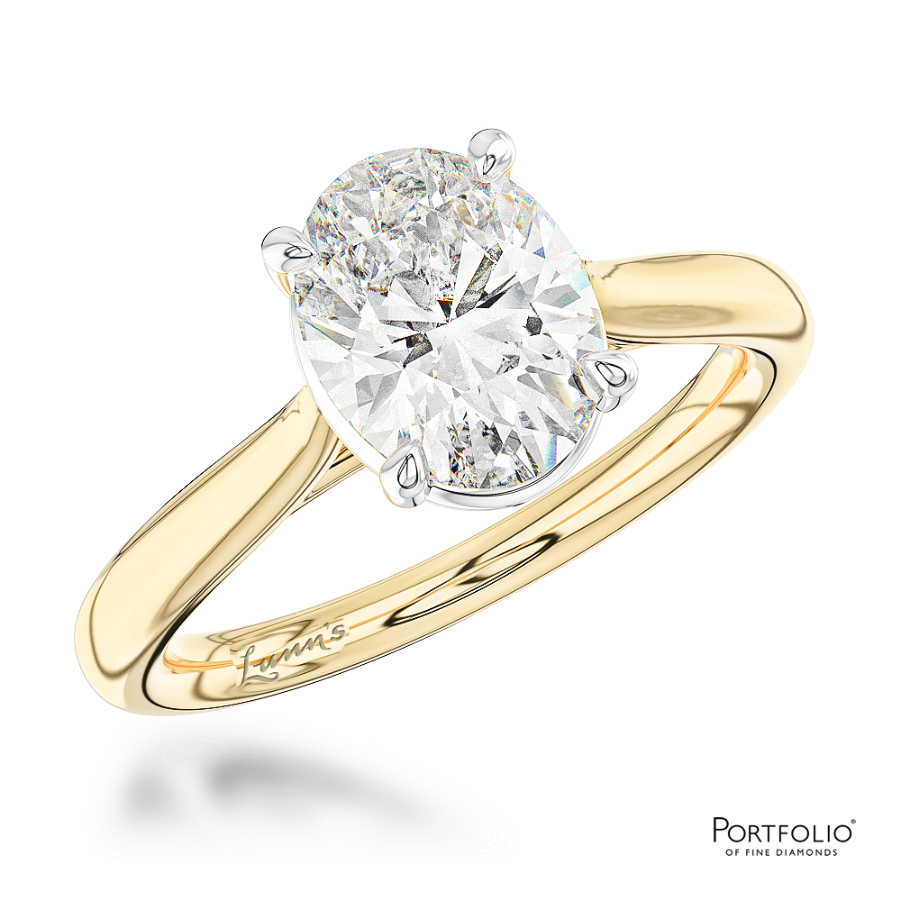 Solitaire 1.50ct F SI1 Diamond Yellow Gold/Platinum Ring