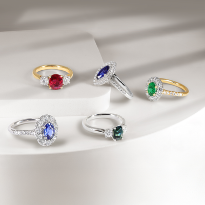 COLOURED STONE RINGS