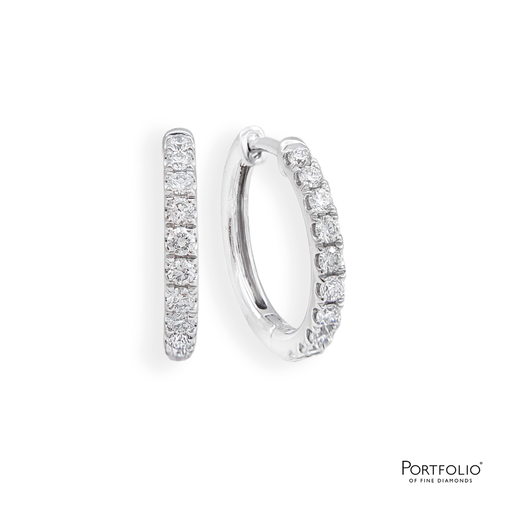 0.22ct Diamond Platinum Hoops Earrings