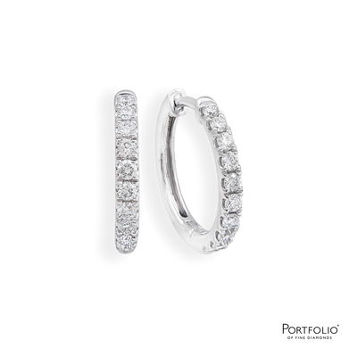 0.22ct Diamond Platinum Hoops Earrings