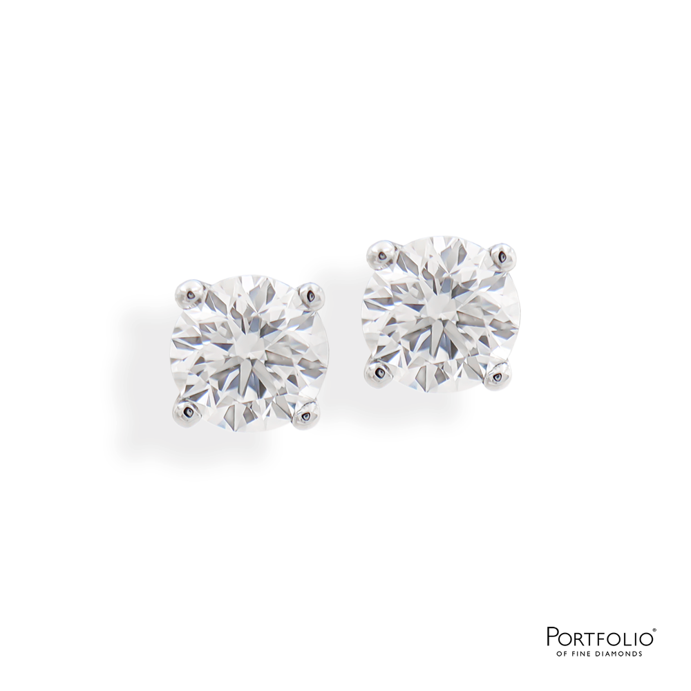 0.39ct Diamond White Gold Round Stud Earrings