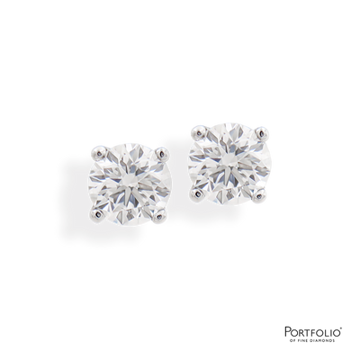 0.39ct Diamond White Gold Round Stud Earrings