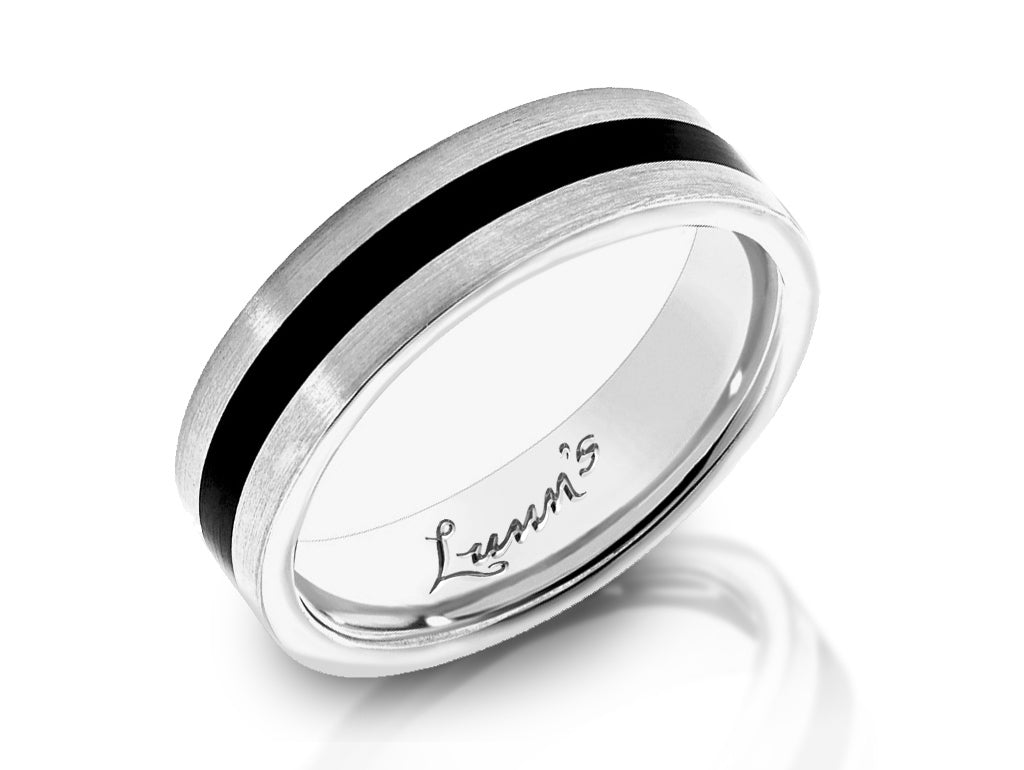 Platinum and Ceramic Wedding Ring