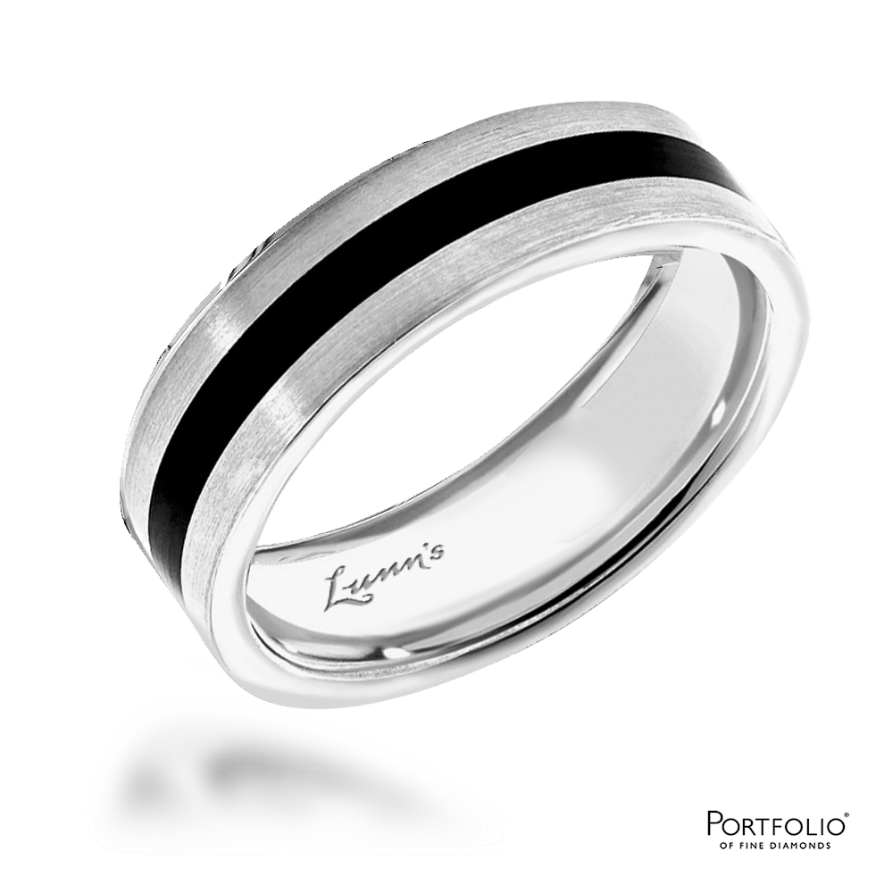 Platinum and Ceramic Wedding Ring