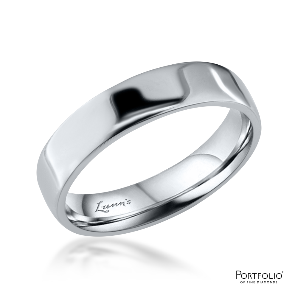 Platinum 5mm Softened Edge Wedding Ring