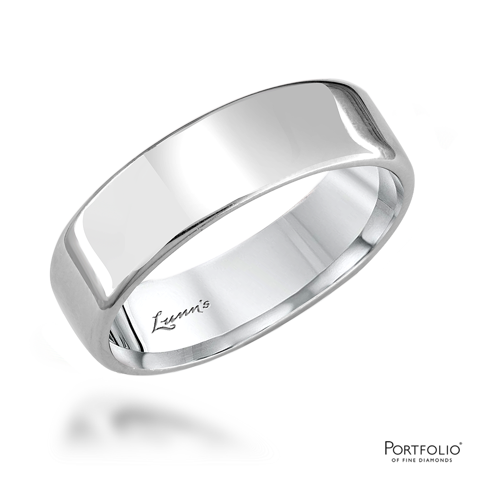 Platinum 6mm Softened Edge Wedding Ring