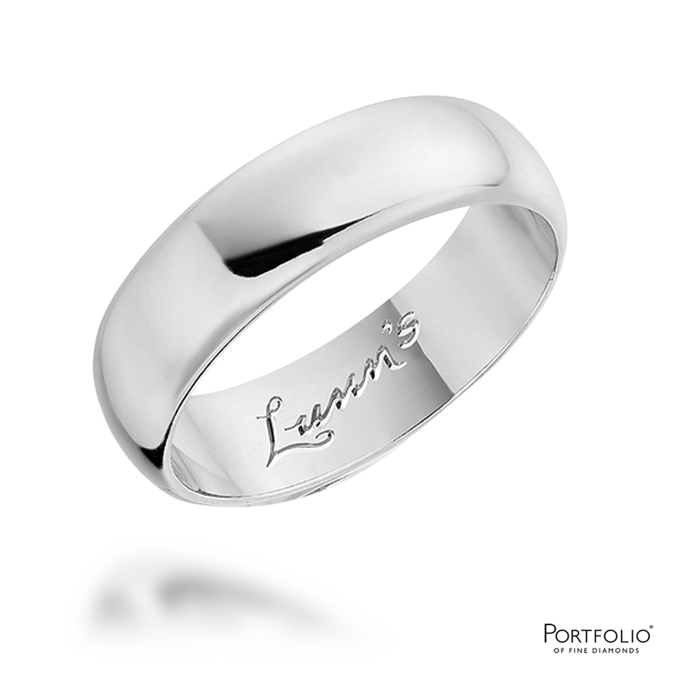 Palladium 6mm D-Shape Wedding Ring
