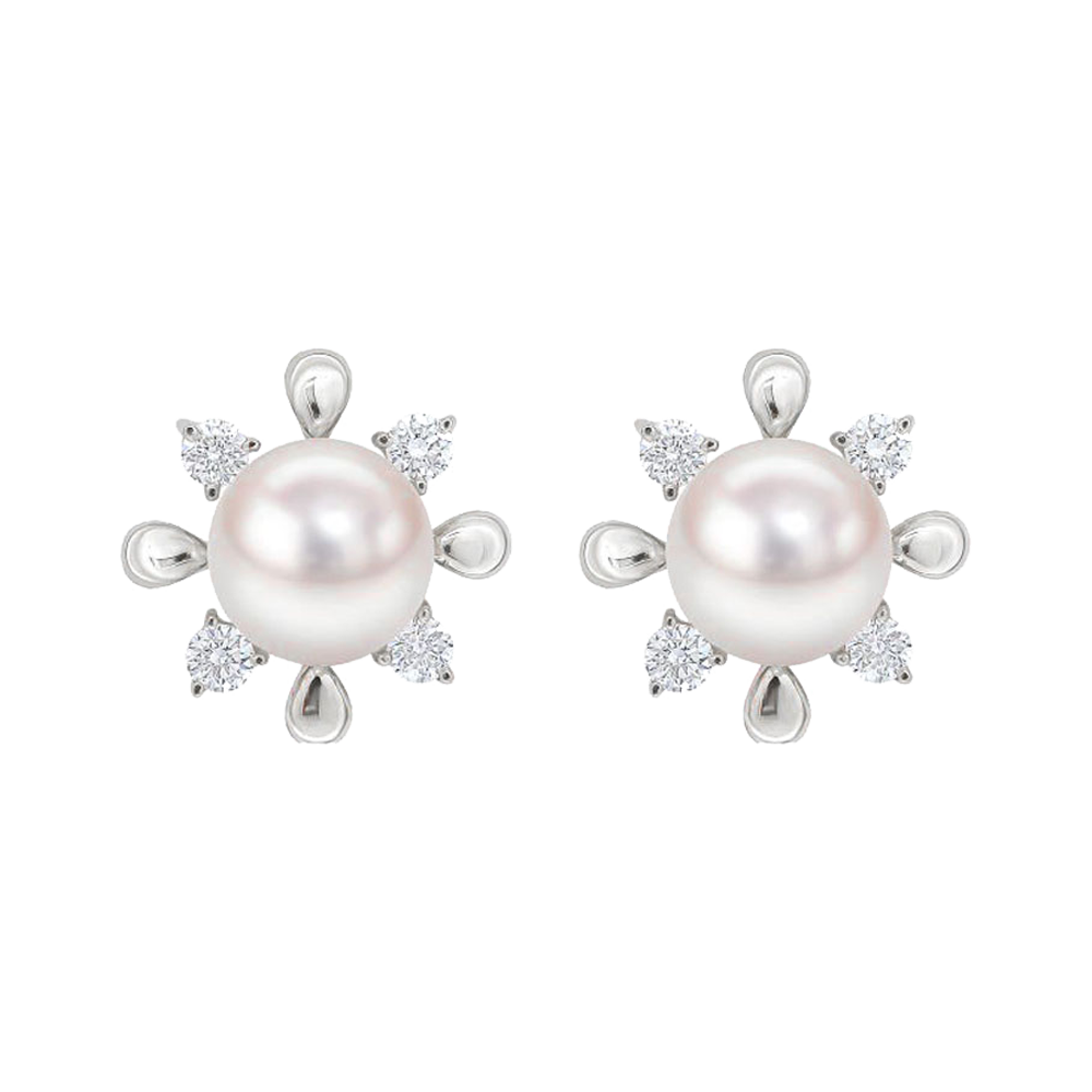 Pearl and Diamond Earrings