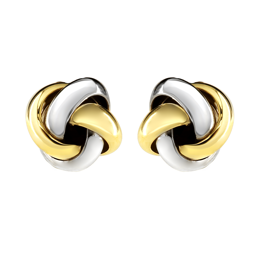 9ct Yellow and White Gold Stud Earrings