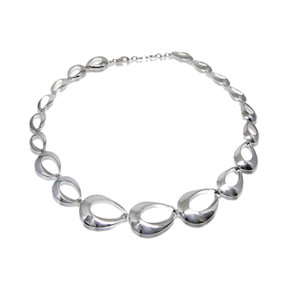 Silver Collection Pear Link Necklace Lunn's Jewellers