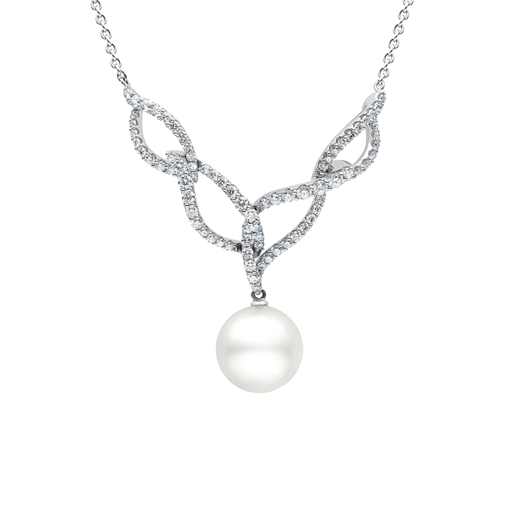 Mikimoto Laurel South Sea Pearl and Diamond Pendant