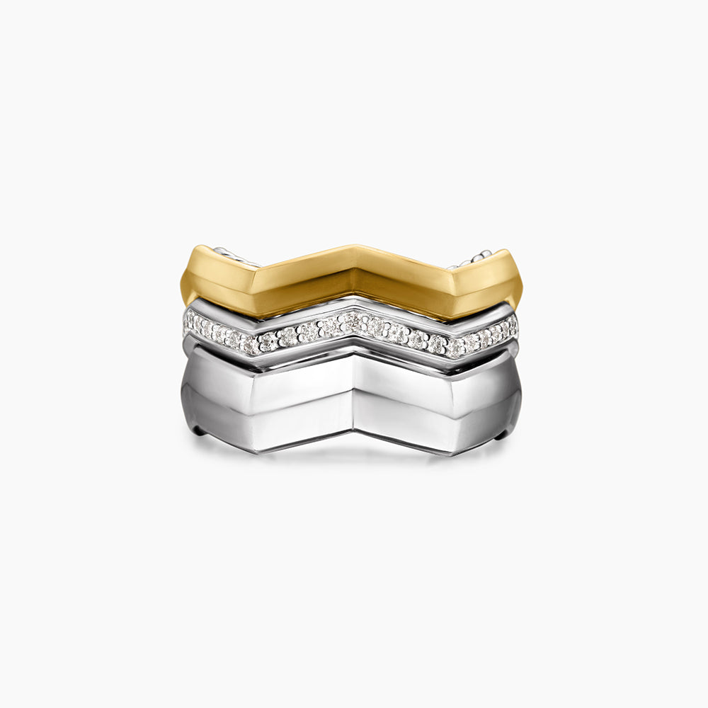 David Yurman Stax Zig Zag Three Row Ring