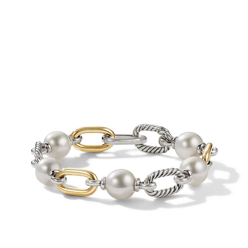 David Yurman DY Madison® Pearl Chain Bracelet with 18ct Yellow Gold