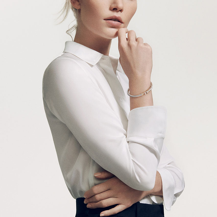 David Yurman Cable Classic Collection® Buckle Bracelet with 18ct Yellow Gold B09308S8M