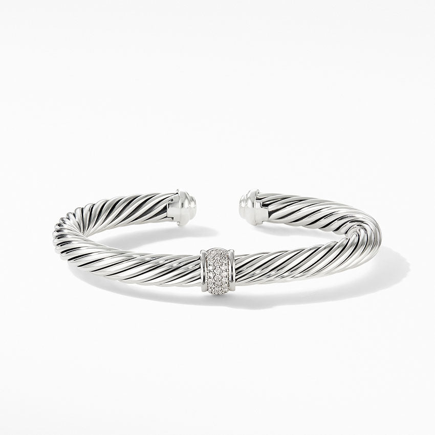 David Yurman Cable Classic Collection® Centre Station Bracelet with Pavé Diamonds