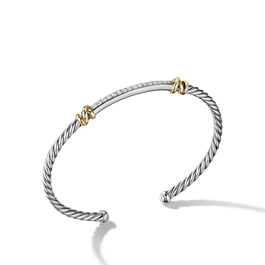 David Yurman Petite Helena Two Station Wrap Bracelet with 18ct Yellow Gold with Diamonds B16569DS8AD