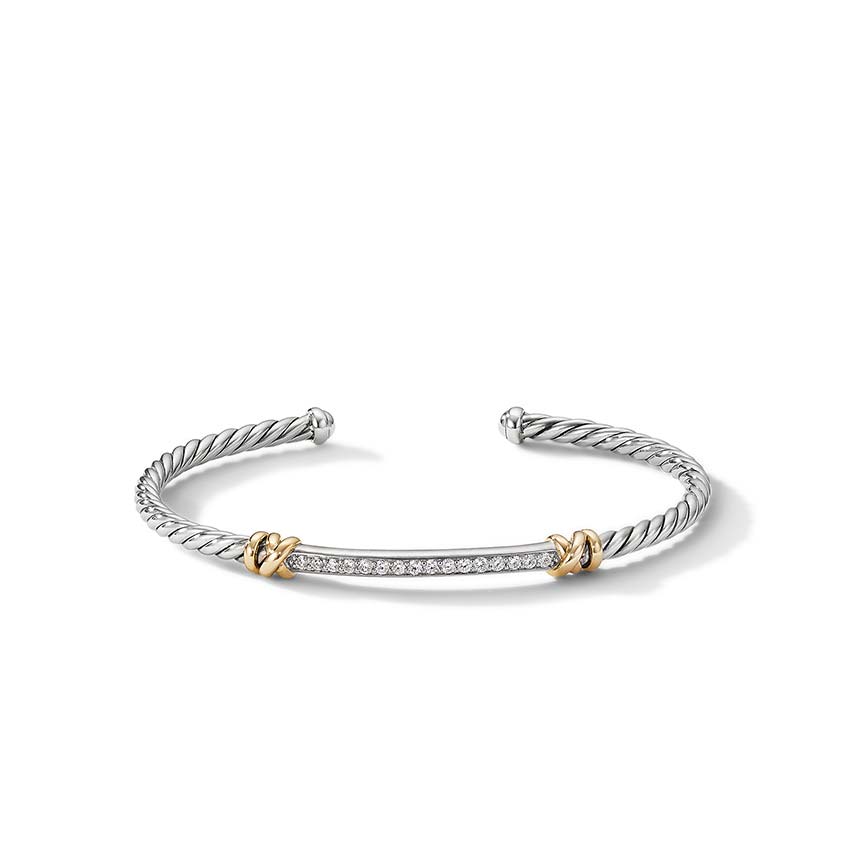 David Yurman Petite Helena Two Station Wrap Bracelet with 18ct Yellow Gold with Diamonds B16569DS8AD