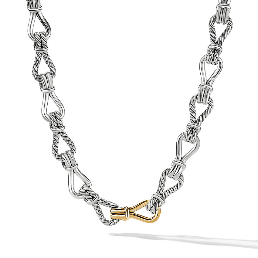 David Yurman Thoroughbred Loop Chain Link Necklace with 18ct Yellow Gold