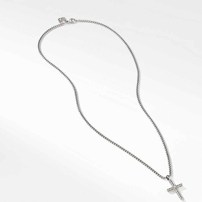 David Yurman Cable Classics Cross Necklace with Diamond N06545SSADI16