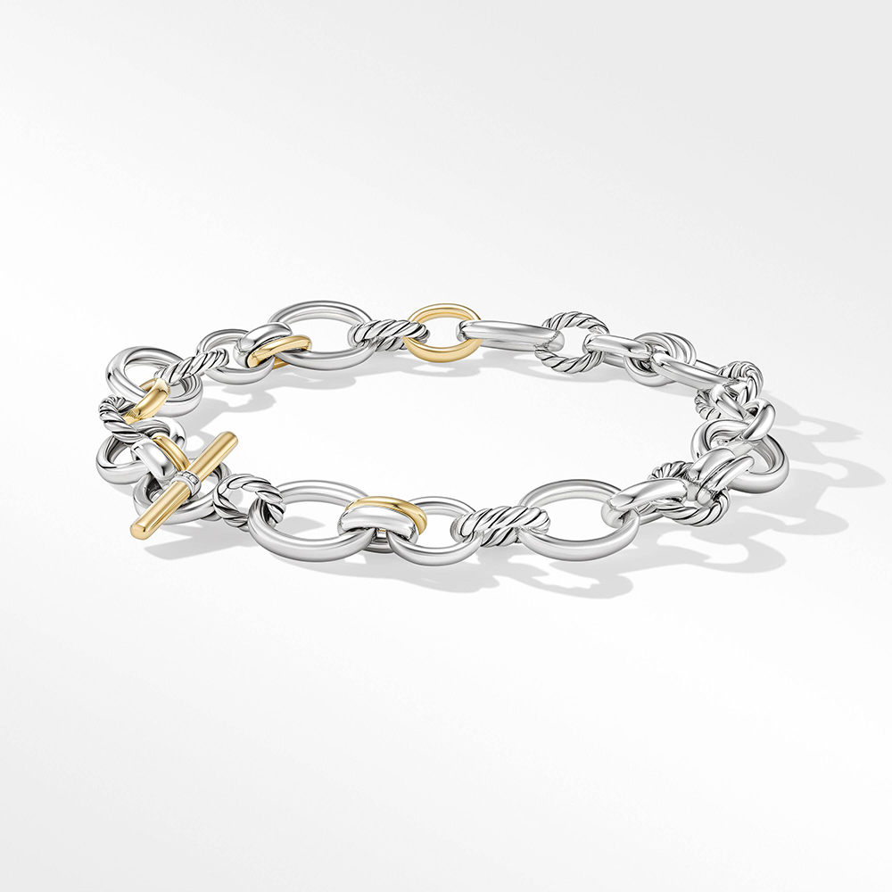 David Yurman DY Mercer™ Necklace in Sterling Silver with 18ct Yellow Gold and Pavé Diamonds