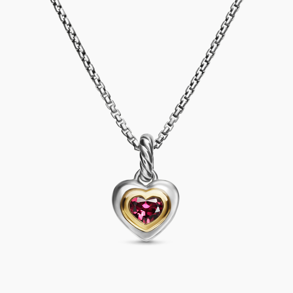 David Yurman Petite Cable Heart Pendant Necklace