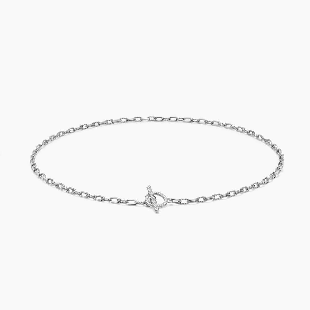 David Yurman Madison Pavé Toggle Chain Necklace