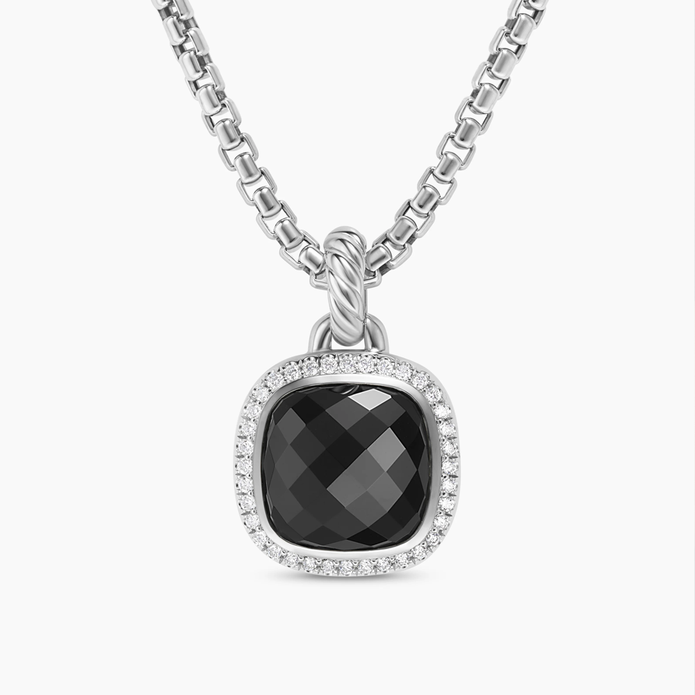 David Yurman Albion® Pendant in Sterling Silver with Black Onyx and Diamonds
