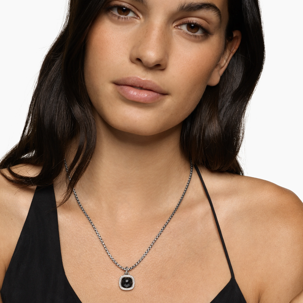 David Yurman Albion® Pendant in Sterling Silver with Black Onyx and Diamonds