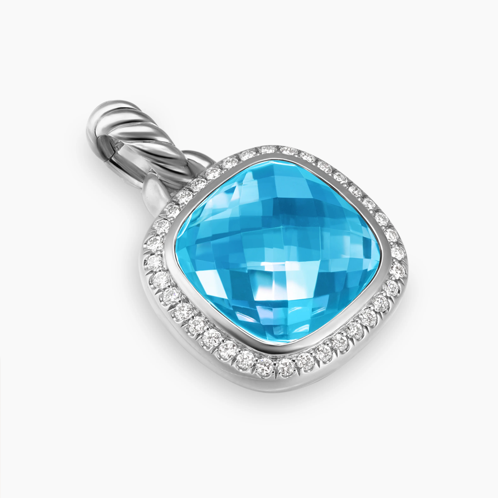 David Yurman Albion® Pendant in Sterling Silver with Blue Topaz and Diamonds