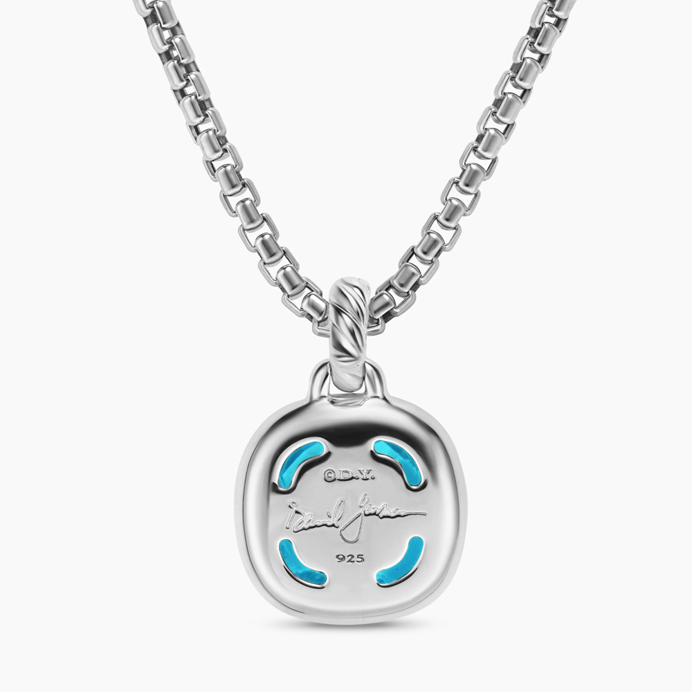David Yurman Albion® Pendant in Sterling Silver with Blue Topaz and Diamonds